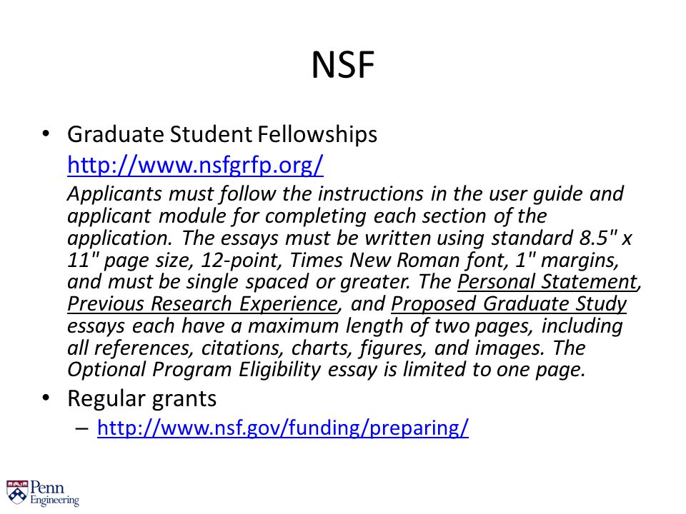 NSF Graduate Student Fellowships