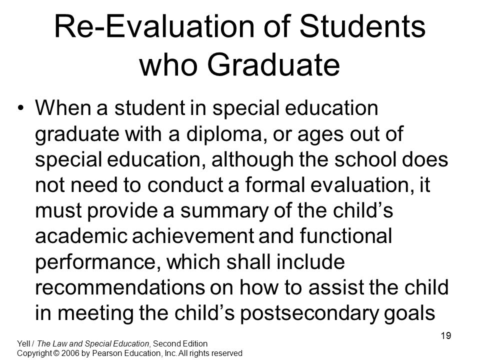 Re-Evaluation of Students who Graduate