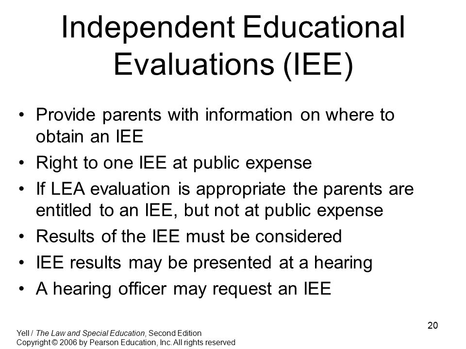 Independent Educational Evaluations (IEE)