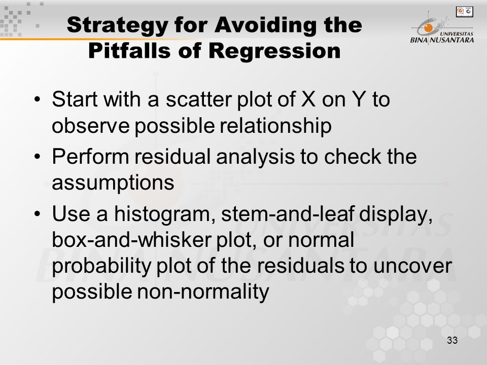 Strategy for Avoiding the Pitfalls of Regression