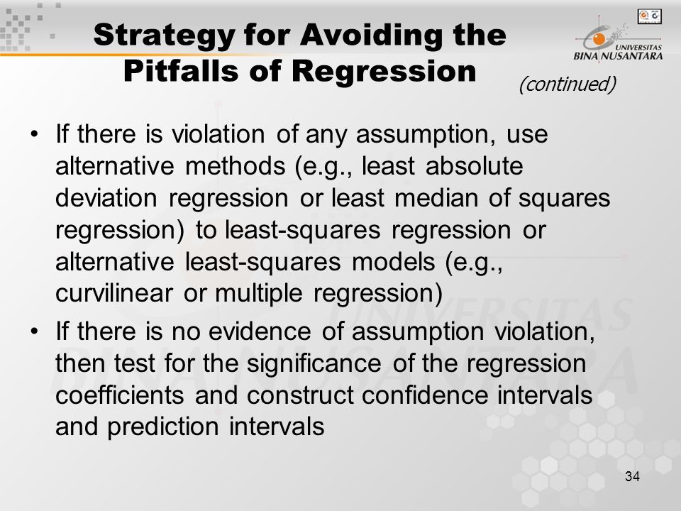 Strategy for Avoiding the Pitfalls of Regression
