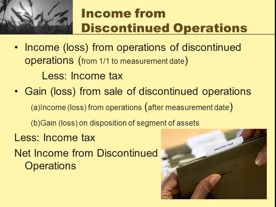 Income from Discontinued Operations