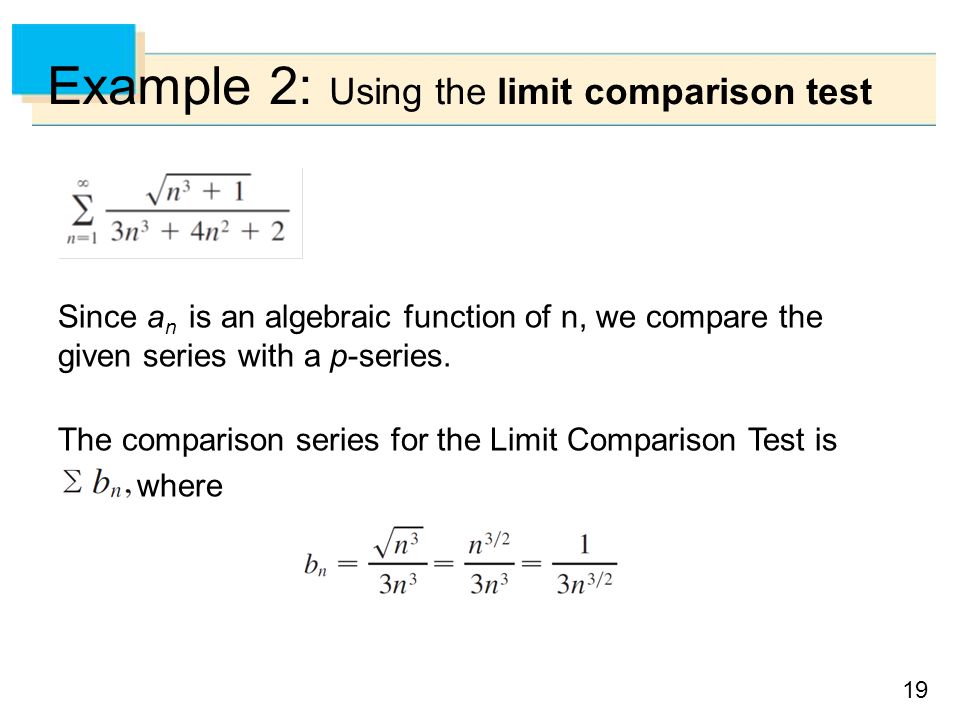 Example 2: Using the limit comparison test