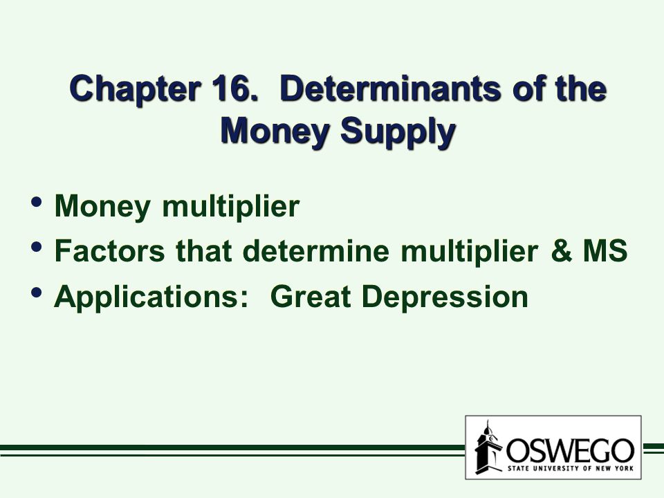 Chapter 16. Determinants of the Money Supply