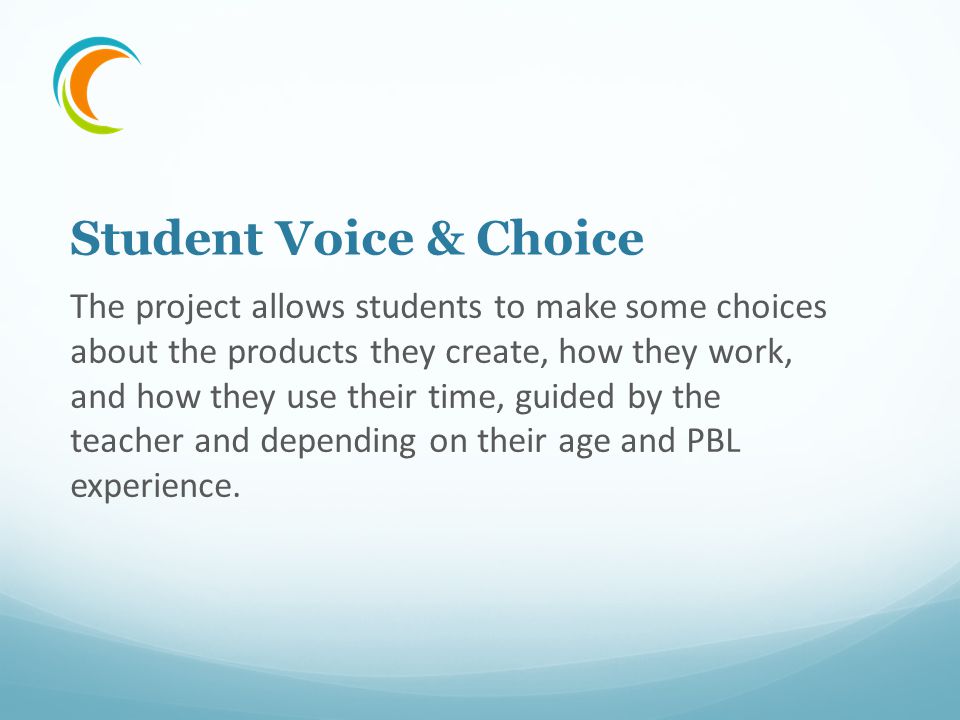 Student Voice & Choice