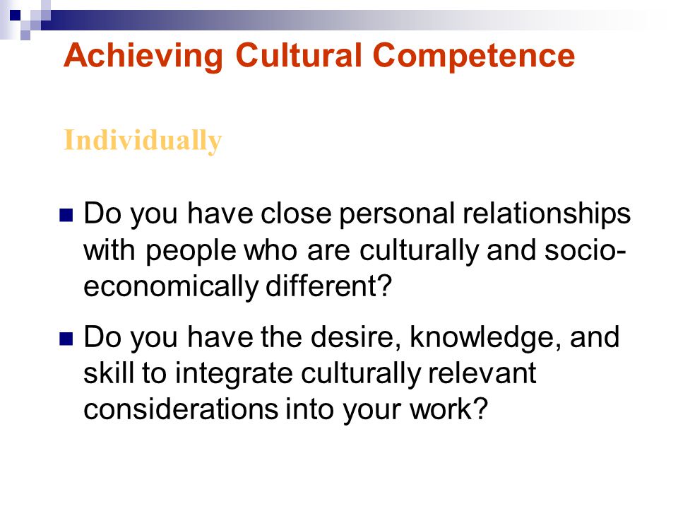 Achieving Cultural Competence