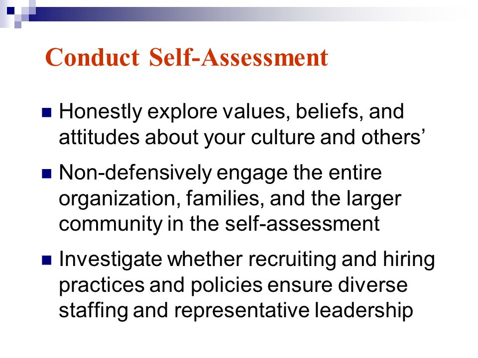 Conduct Self-Assessment
