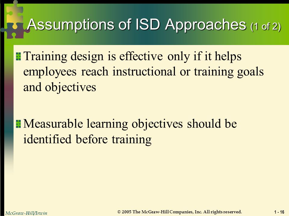 Assumptions of ISD Approaches (1 of 2)