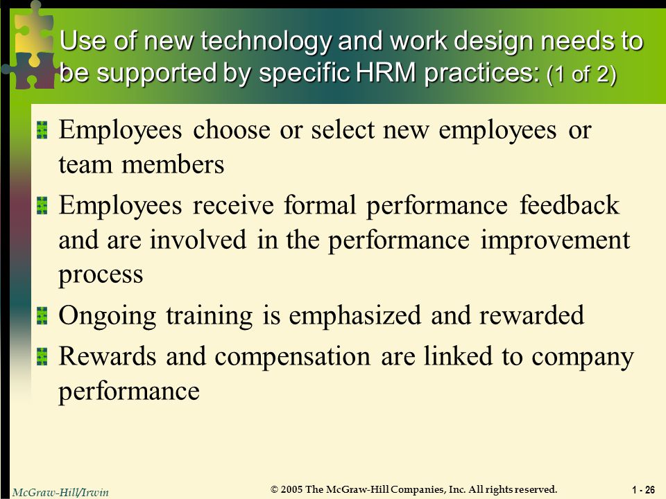 Employees choose or select new employees or team members