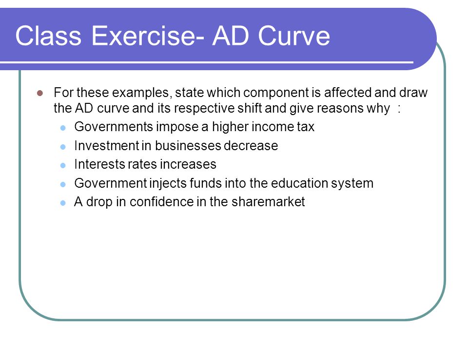Class Exercise- AD Curve