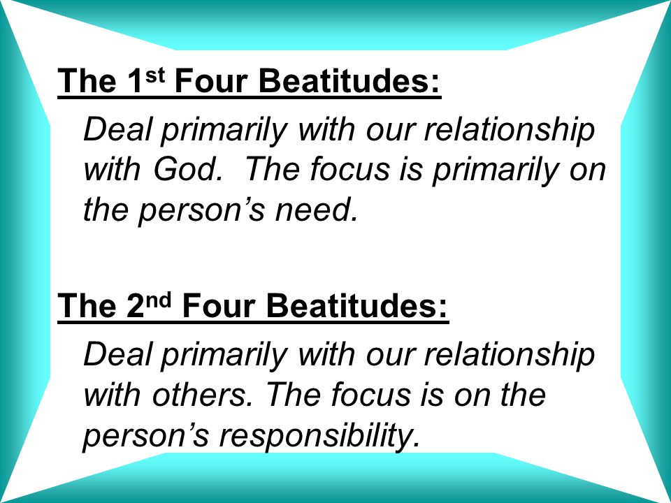 The 1st Four Beatitudes: