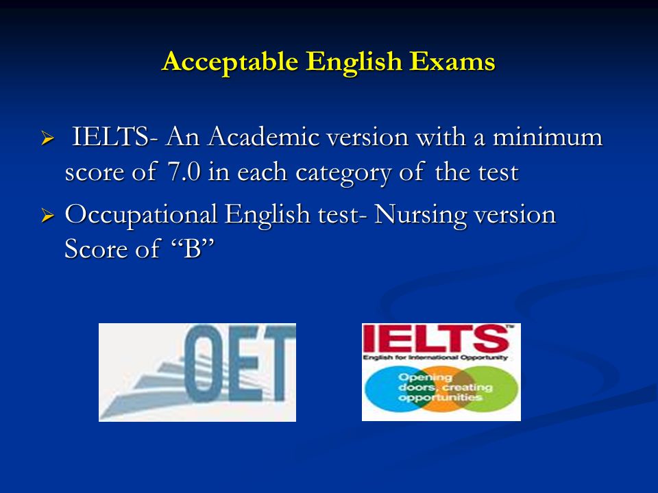 Acceptable English Exams