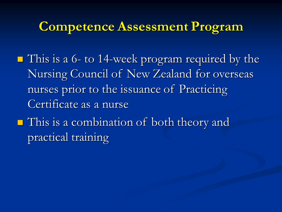 Competence Assessment Program