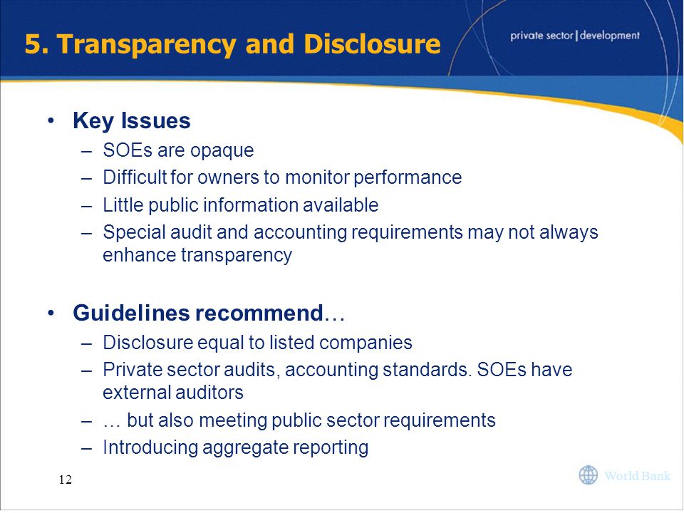 5. Transparency and Disclosure