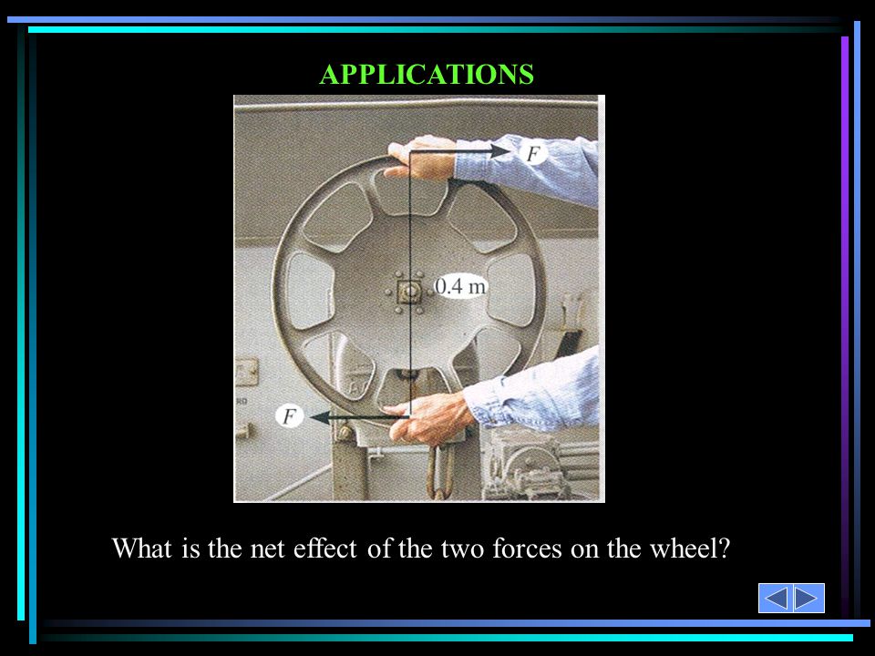 What is the net effect of the two forces on the wheel