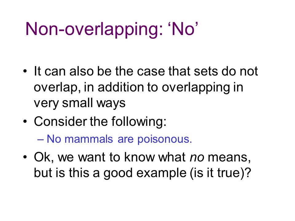 Non-overlapping: ‘No’