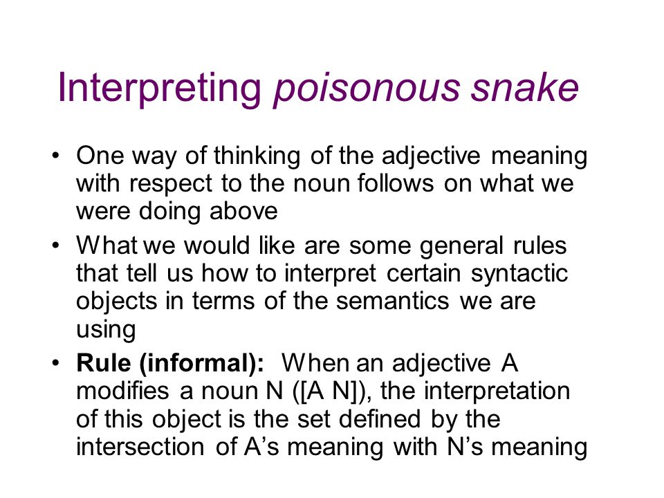 Interpreting poisonous snake