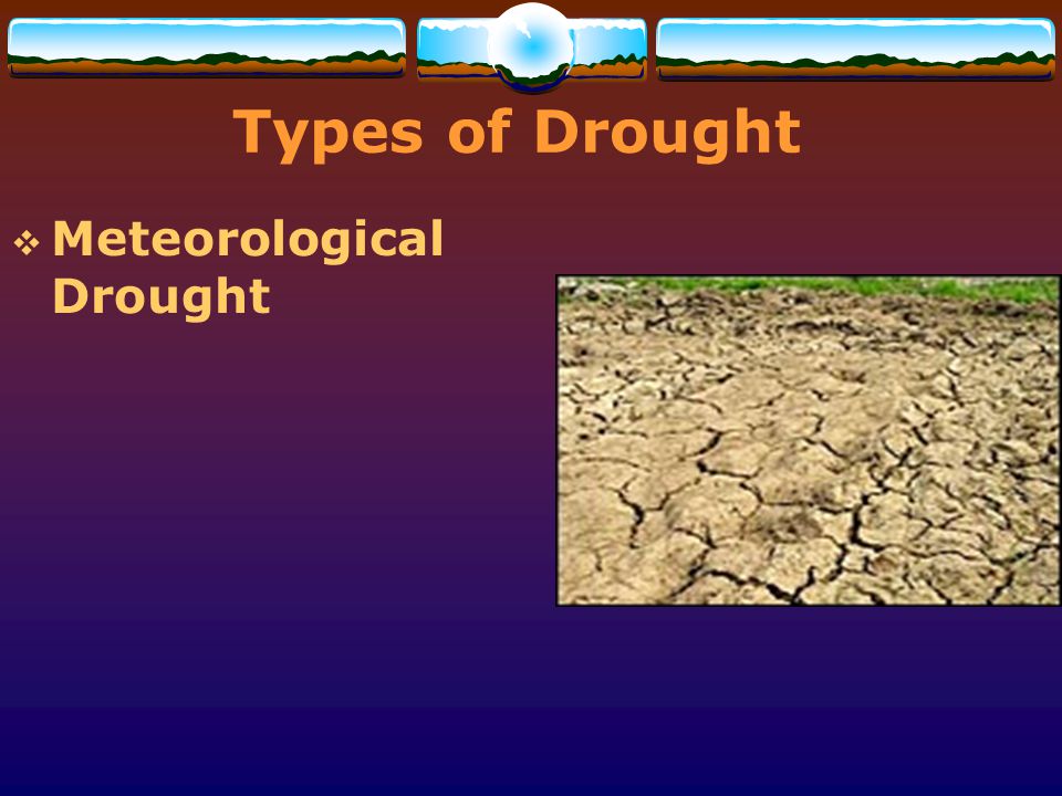 Types of Drought Meteorological Drought