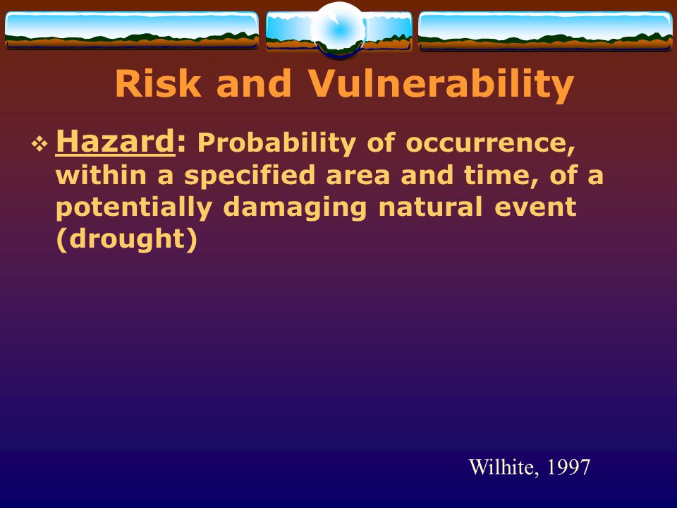 Risk and Vulnerability