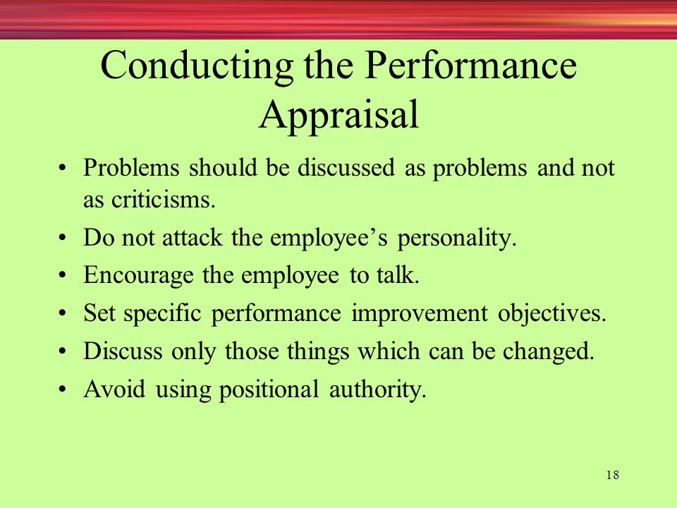 Conducting the Performance Appraisal