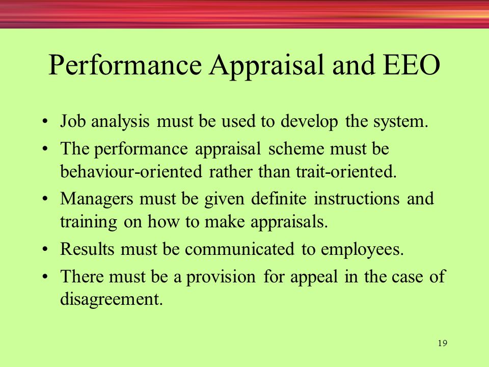 Performance Appraisal and EEO