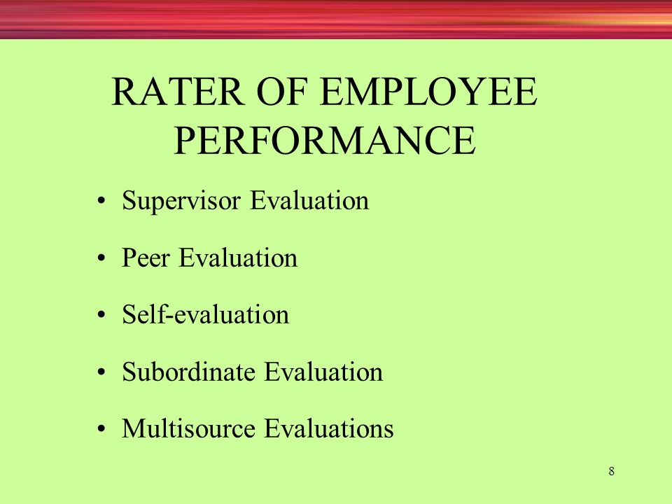 RATER OF EMPLOYEE PERFORMANCE