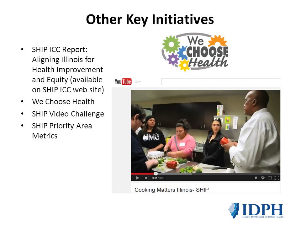 Other Key Initiatives SHIP ICC Report: Aligning Illinois for Health Improvement and Equity (available on SHIP ICC web site)