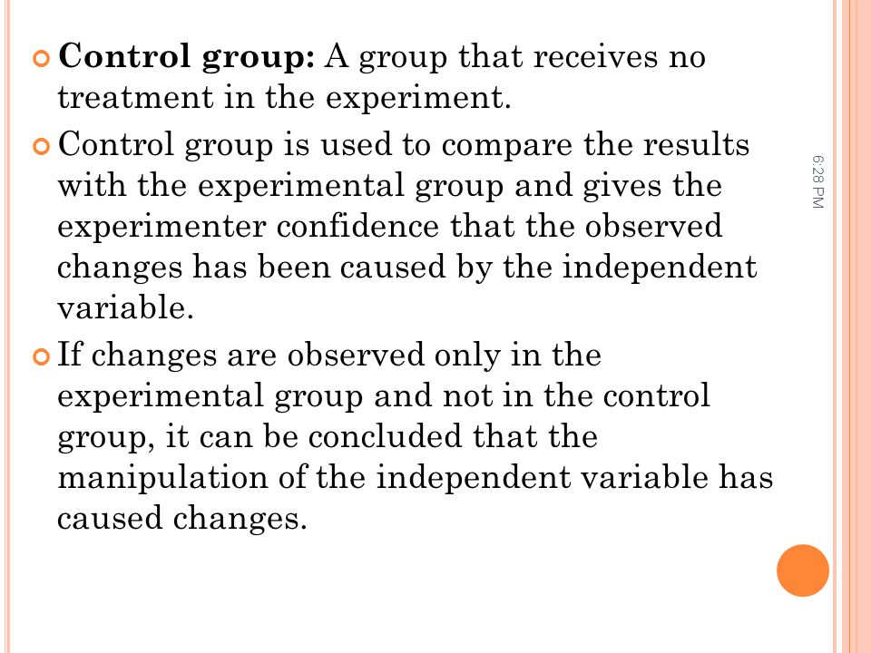 Control group: A group that receives no treatment in the experiment.