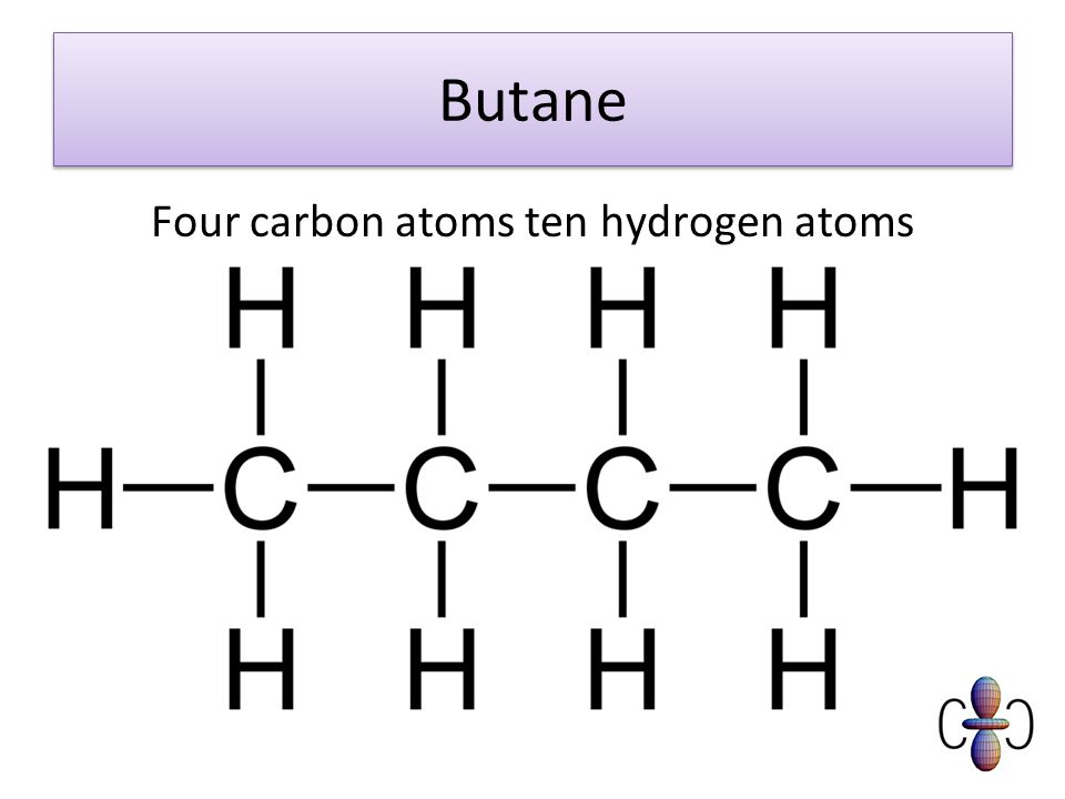 Four carbon atoms ten hydrogen atoms