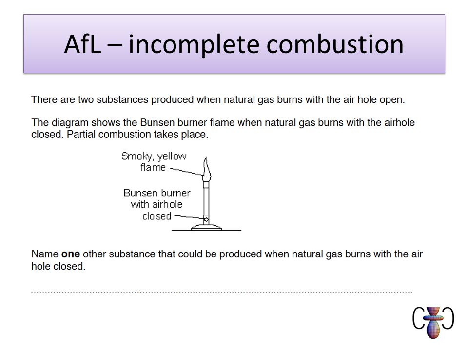 AfL – incomplete combustion
