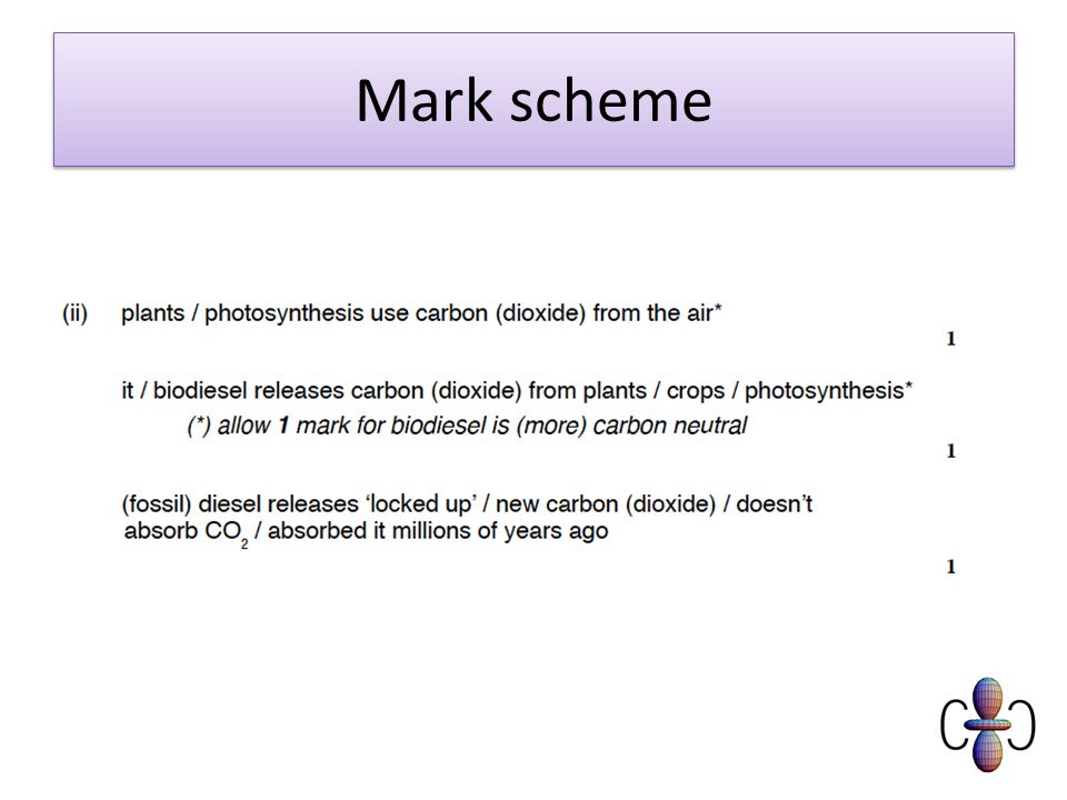 Mark scheme