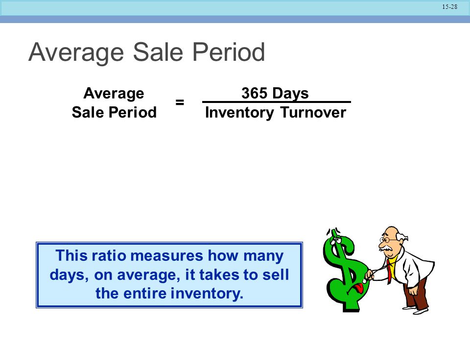 Average Sale Period Average Sale Period = 365 Days Inventory Turnover