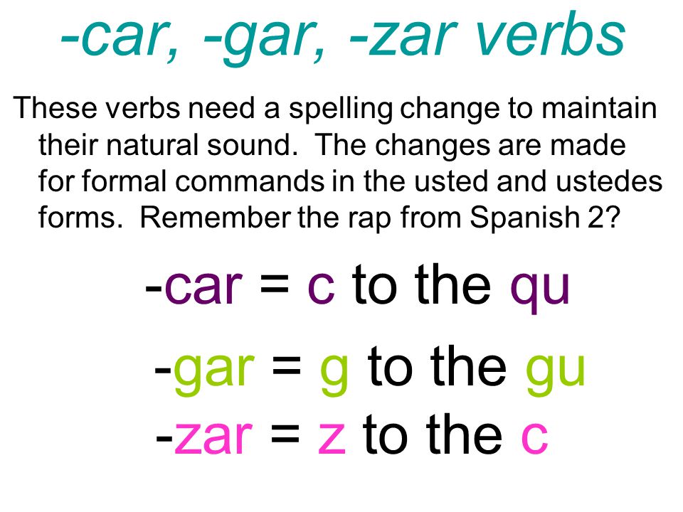 -gar = g to the gu -zar = z to the c