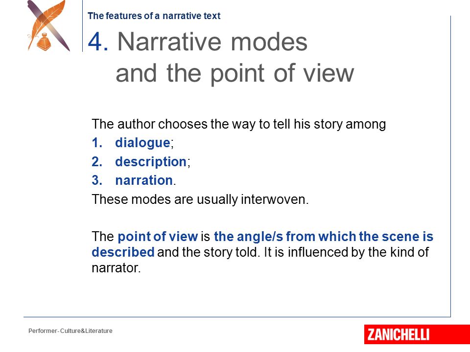 4. Narrative modes and the point of view