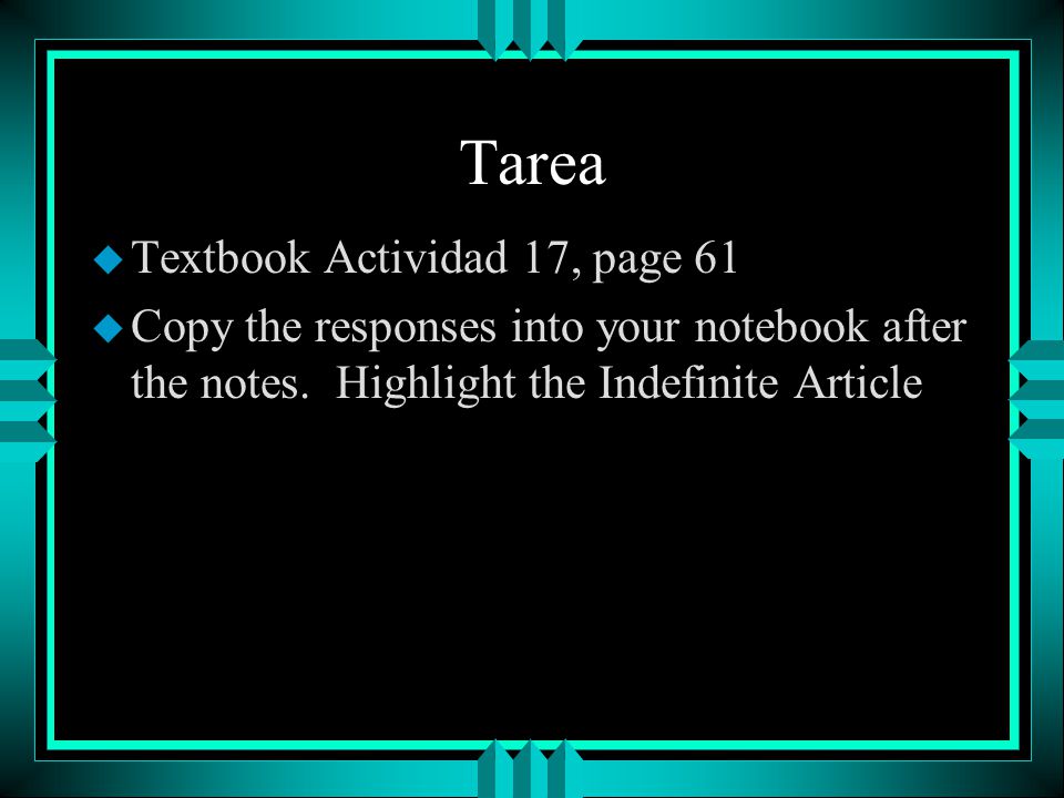 Tarea Textbook Actividad 17, page 61