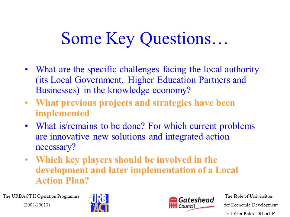 Some Key Questions…