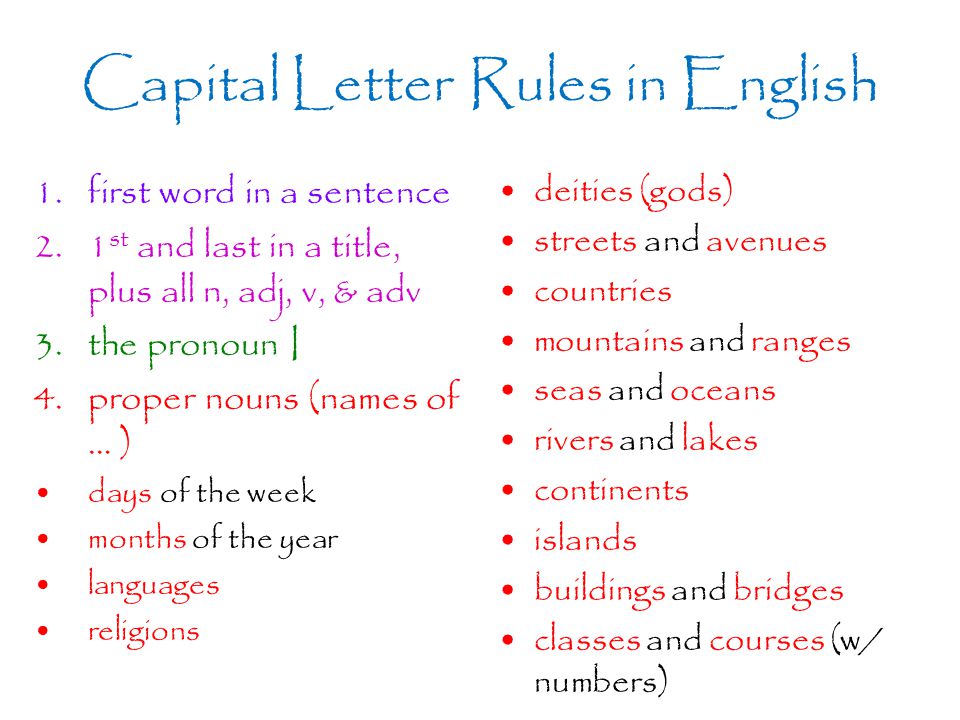 Capital Letter Rules in English