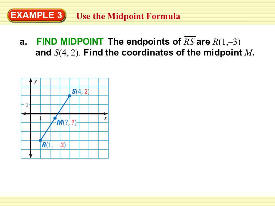 EXAMPLE 3 Use the Midpoint Formula. a.