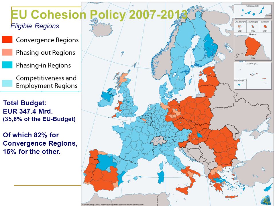 EU Cohesion Policy Eligible Regions Total Budget: