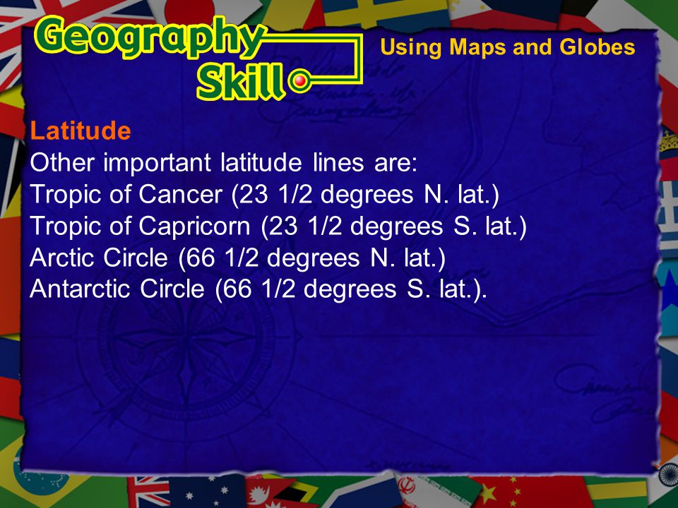 Other important latitude lines are: