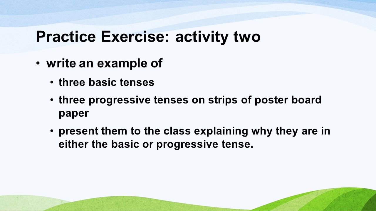 Practice Exercise: activity two