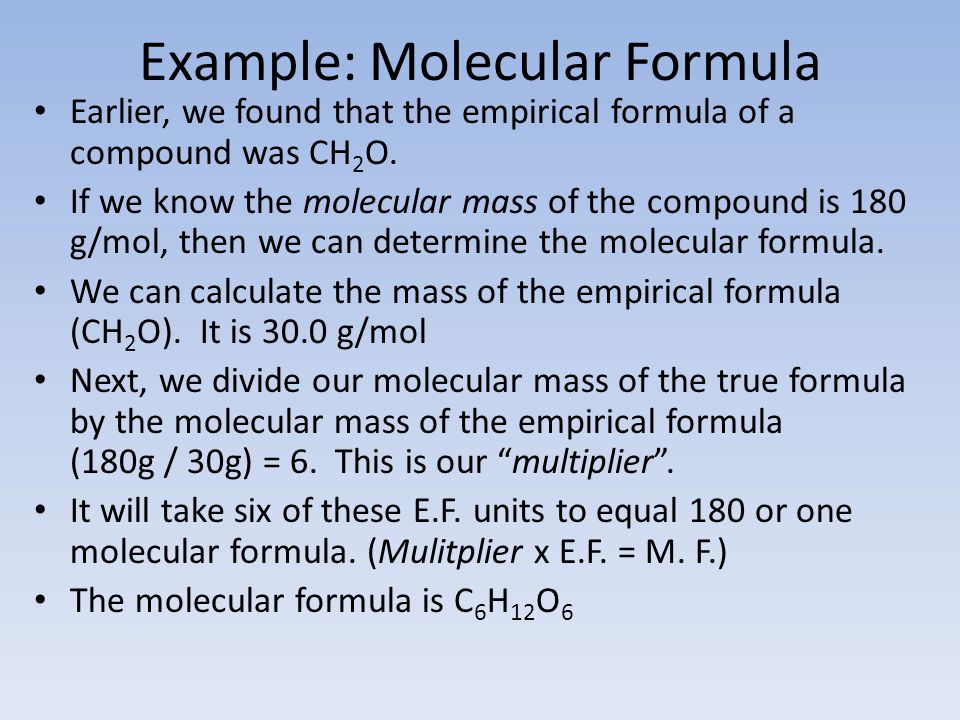 Example: Molecular Formula