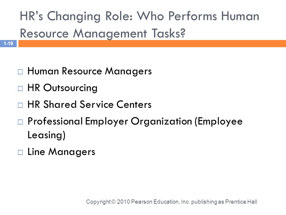 HR’s Changing Role: Who Performs Human Resource Management Tasks