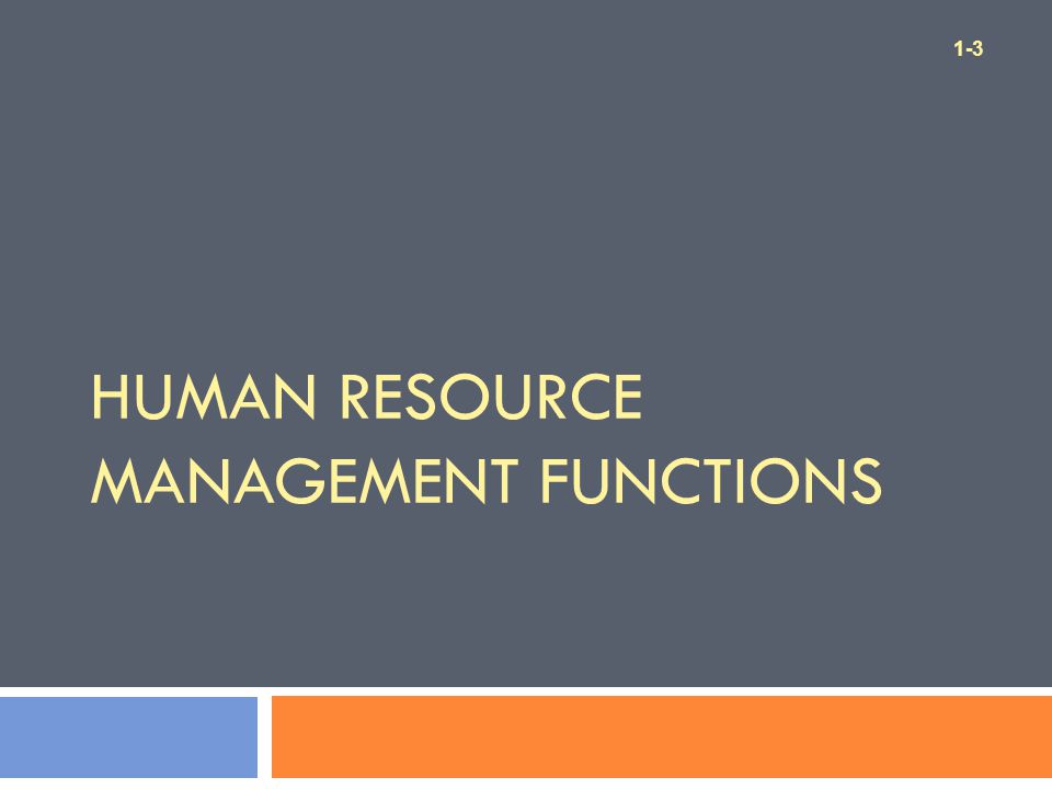 Human Resource management functions