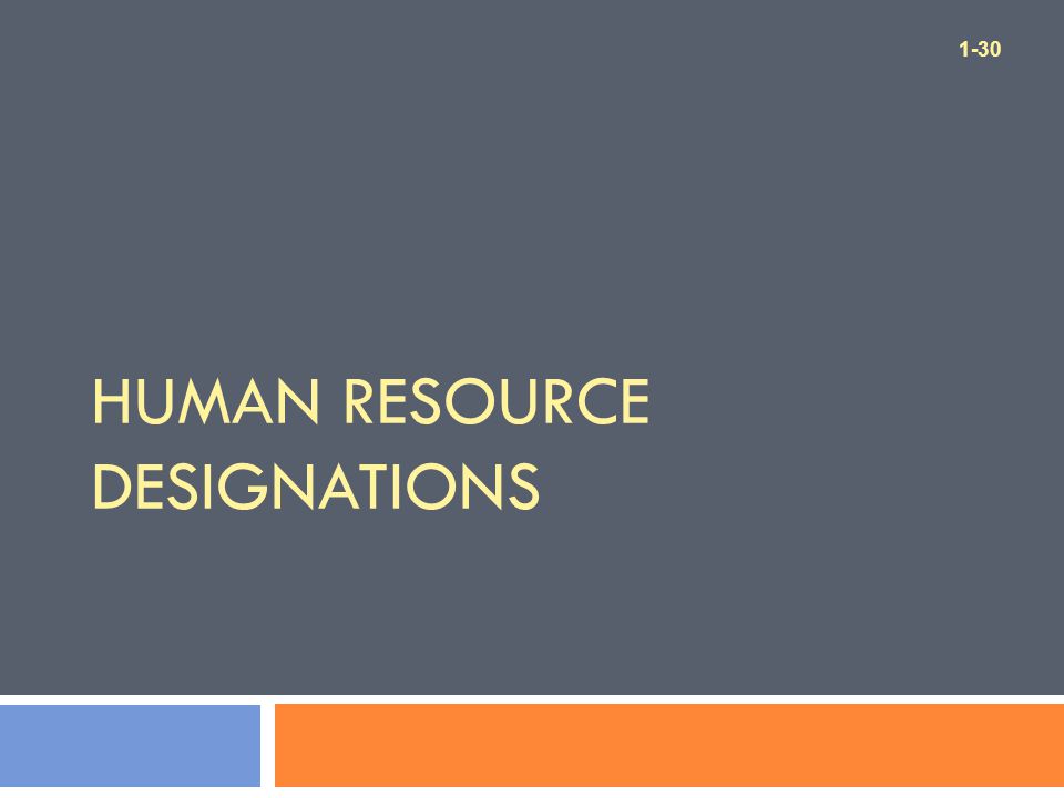 Human Resource Designations