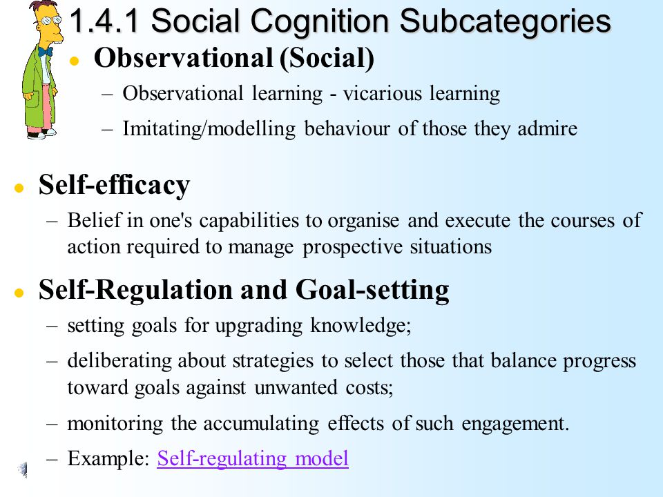 1.4.1 Social Cognition Subcategories
