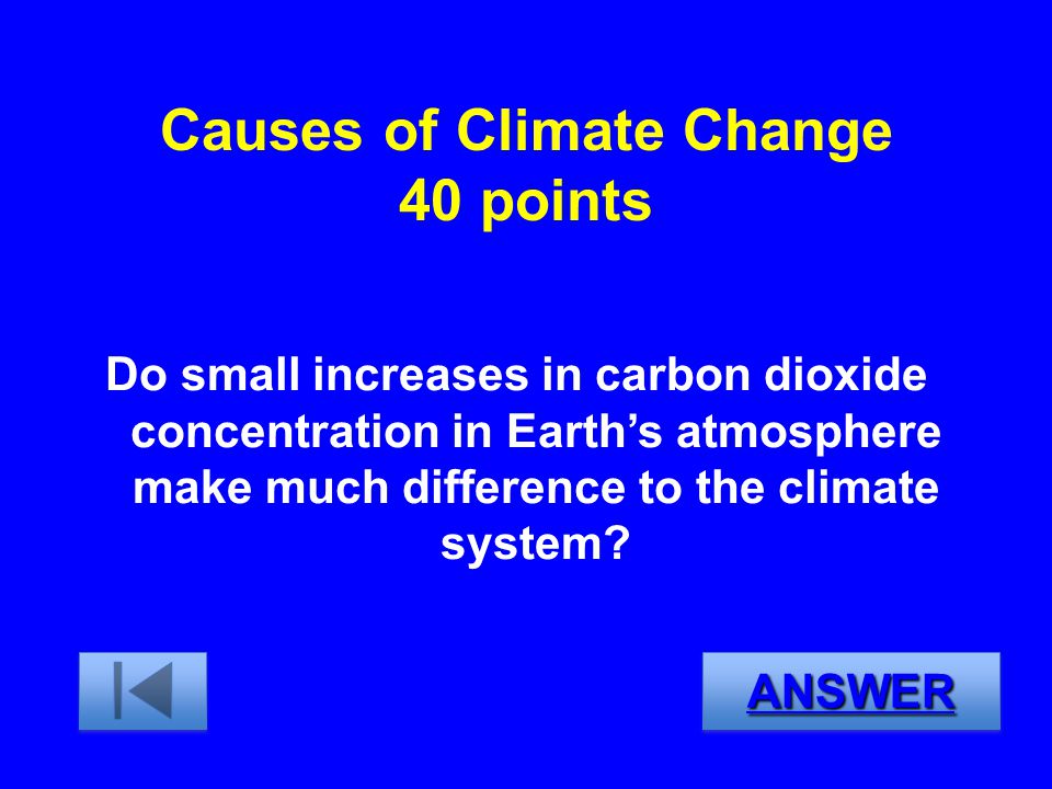 Causes of Climate Change 40 points