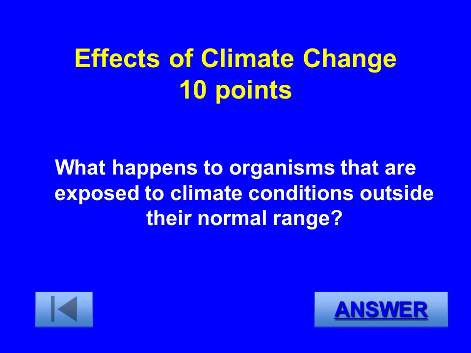 Effects of Climate Change 10 points