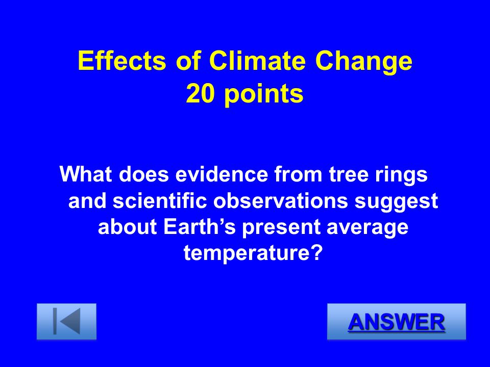 Effects of Climate Change 20 points
