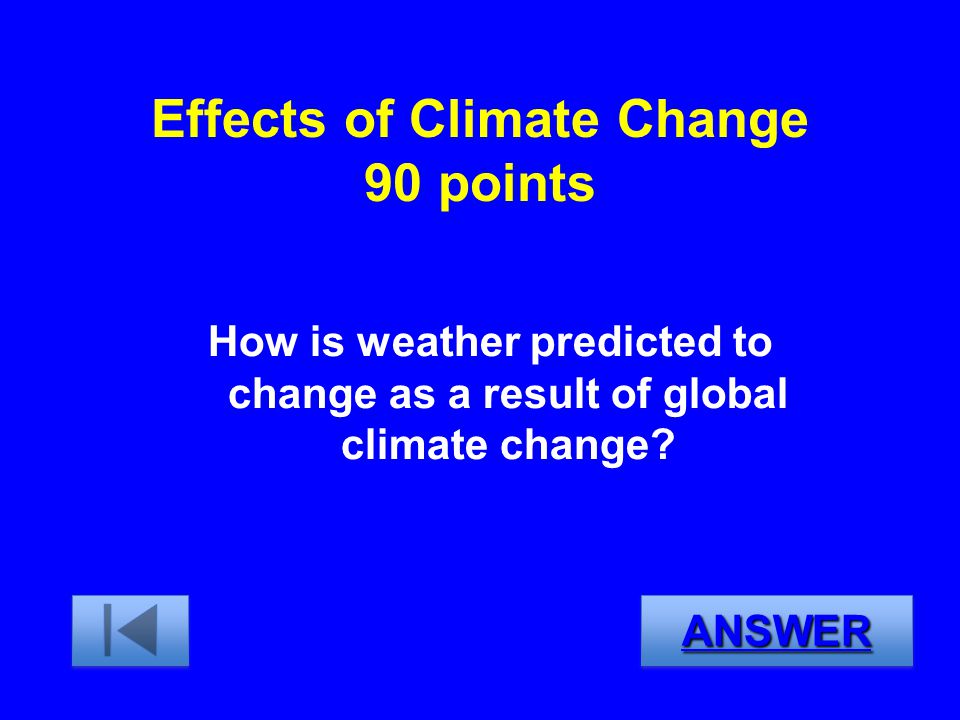 Effects of Climate Change 90 points